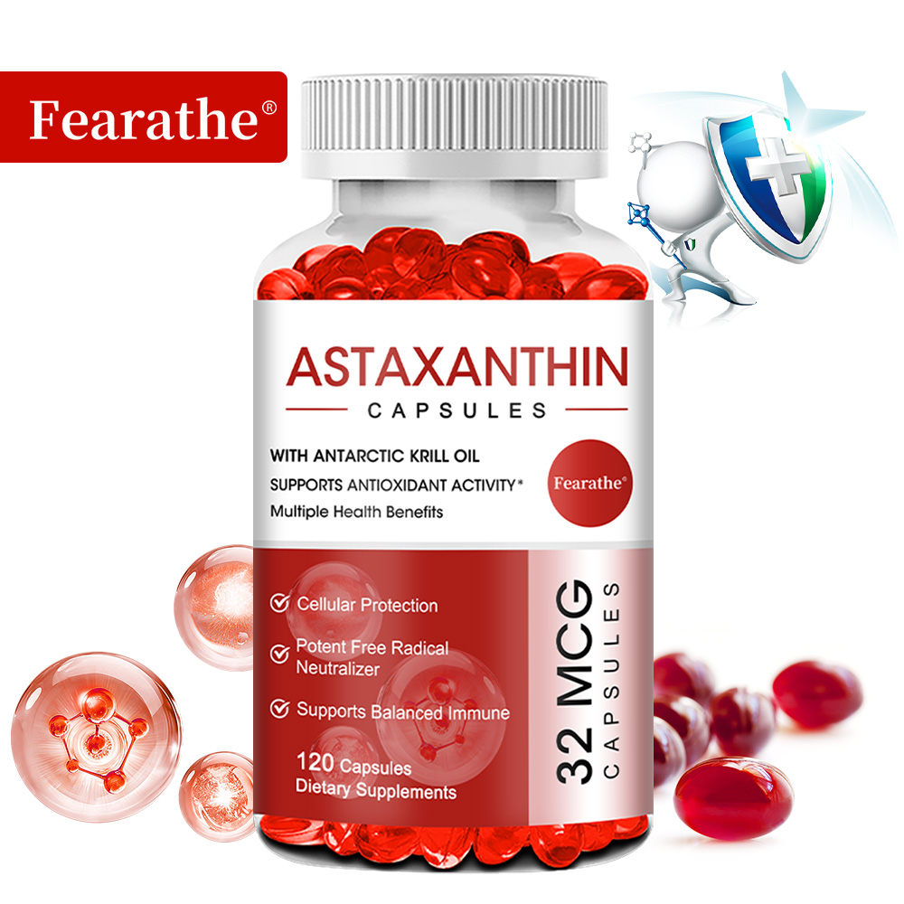 Krill Oil Supplement - Suplemento Dietético Softgles de Astaxantina, com